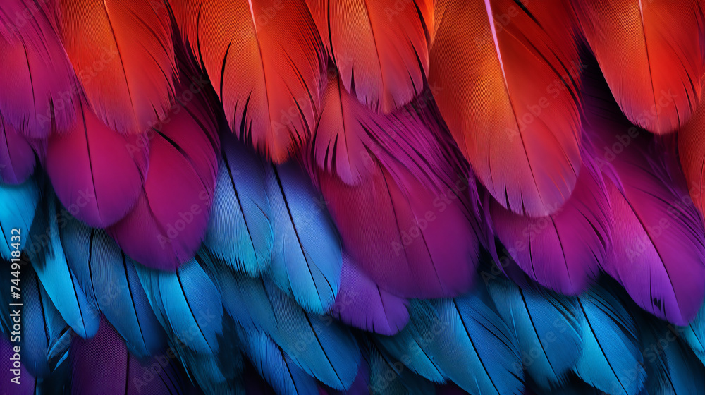 Obraz premium Beautiful colorful feather bird texture background. Abstract background. Beautiful background.