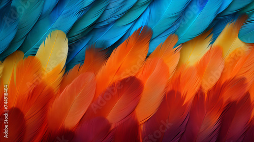 Beautiful colorful feather bird texture background. Abstract background. Beautiful background. © Mentari