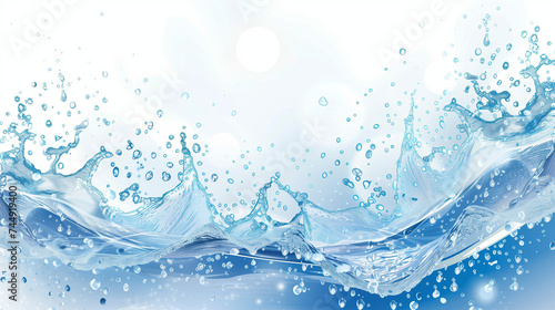 Blank banner design with water splash background, Ai Generated Images