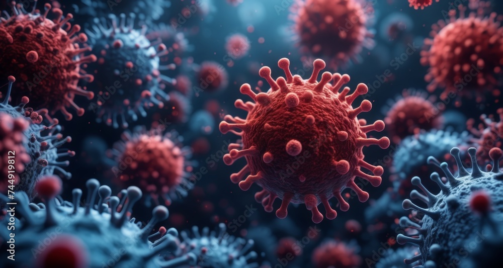 Infection in motion - A 3D rendering of a virus spreading Infection in motion - A 3D rendering of a virus spreading