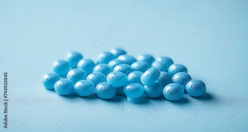 A collection of vibrant blue marbles A collection of vibrant blue marbles