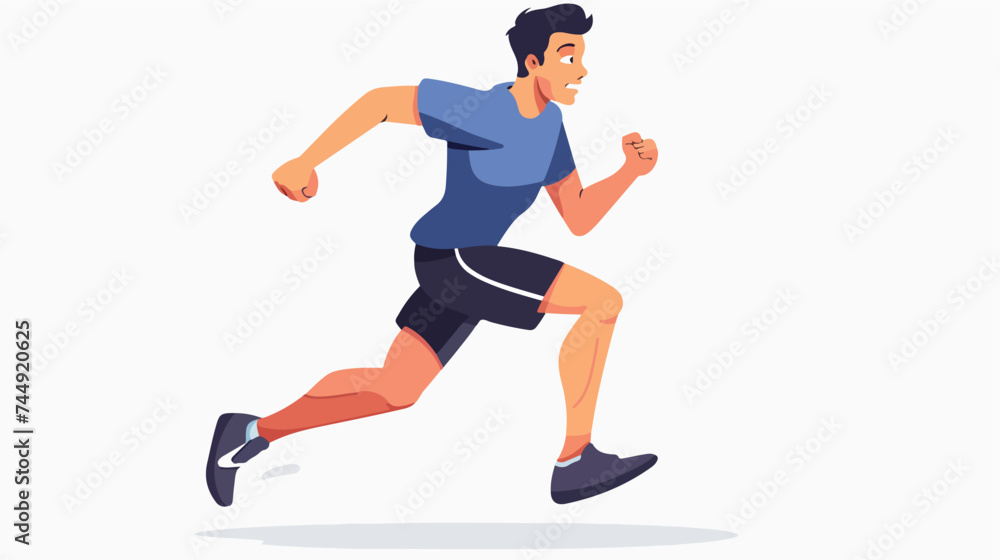Fitness man running vector illustration graphic desi