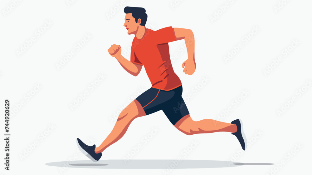 Fitness man running vector illustration graphic desi