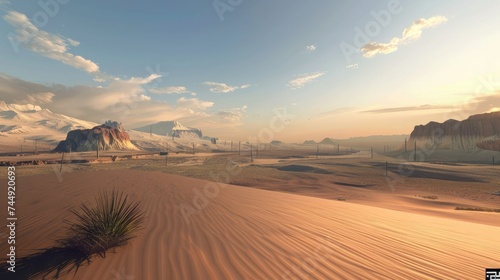 Endless Expanse of Sandy Dunes: A Captivating View of the Desert's Flatlands