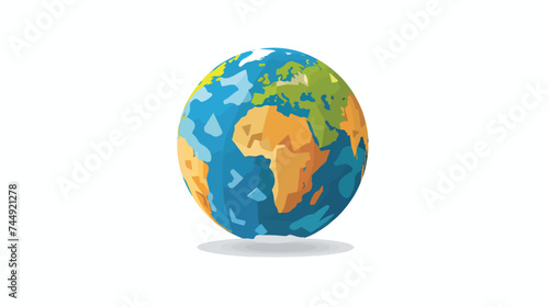 Flat design earth globe icon vector illustration iso