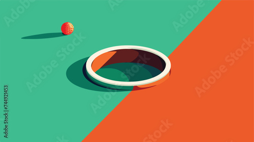 Flat design golf hole icon vector illustration isola