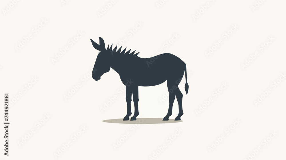 Flat design donkey silhouette icon vector illustrati