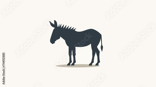 Flat design donkey silhouette icon vector illustrati © zoni