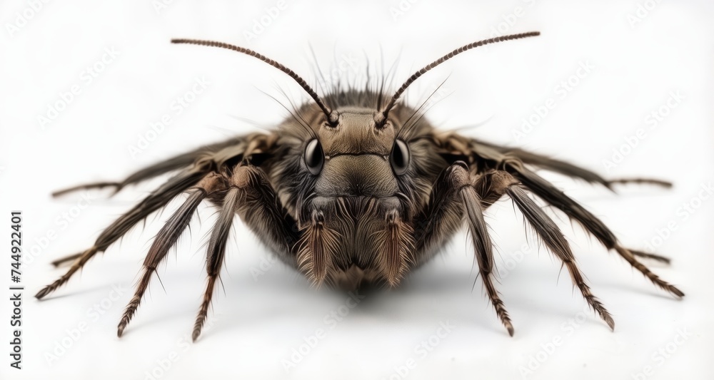 Fototapeta premium Close-up of a bee with striking eyes and antennae