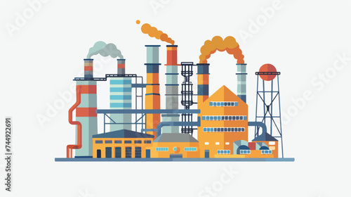 Flat design industrial factory icon vector illustrat