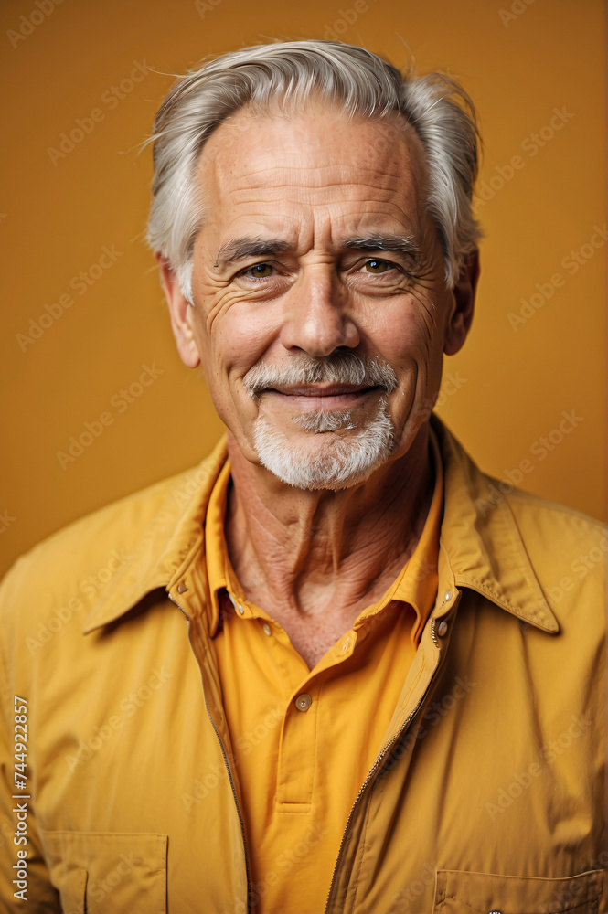 Obraz premium Ageless Charm: Confident Senior Grandfather Sporting a Cheerful Smile