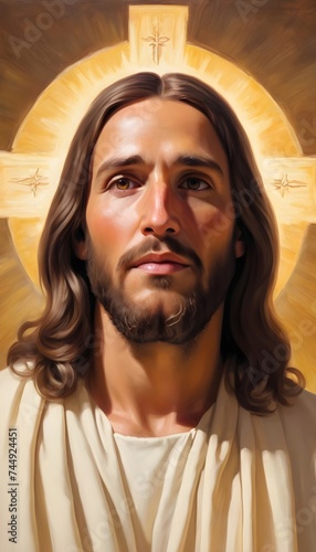 Religious Portrait Painting of Jesus Christ, The Savior of Mankind