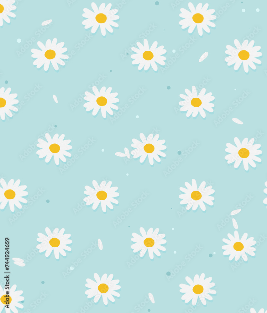 seamless pattern with camomiles seamless pattern with camomiles
