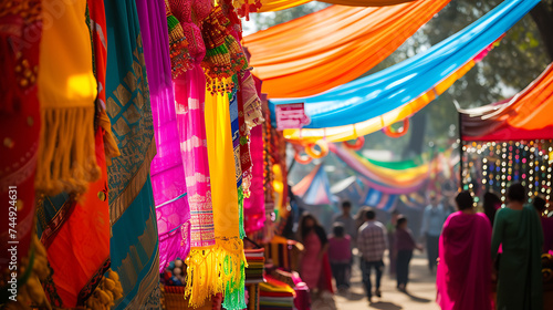 Uma explosão de cores ritmos e aromas celebração multicultural em um mercado movimentado