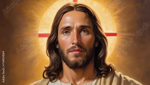 Religious Portrait Painting of Jesus Christ, The Savior of Mankind #744924864