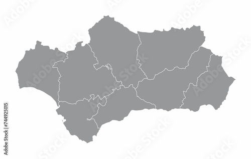 Andalusia provinces map photo