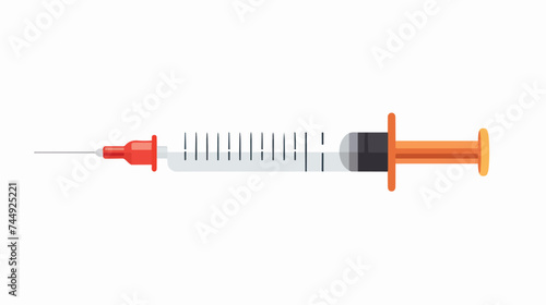 Flat design syringe half full icon vector illustrati photo