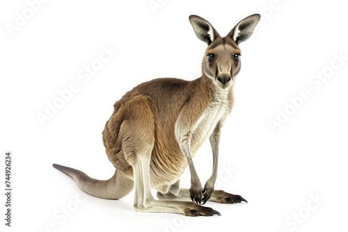 kangaroo in front of white background