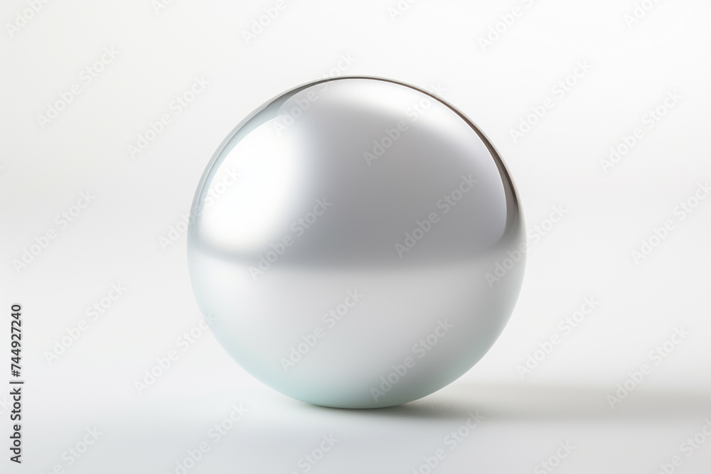 Silver sphere on a white background. 3d rendering. Computer digital drawing. Silver sphere on a white background. 3d rendering. Computer digital drawing.