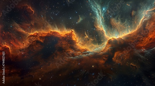 Nebula and galaxies in space. Abstract cosmos background  coloruful space and stars background  wallpaper