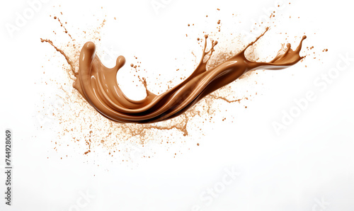 Liquid chocolate splash isolated background