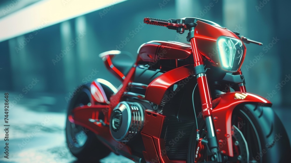 Obraz premium A sleek and aerodynamic motorcycle.