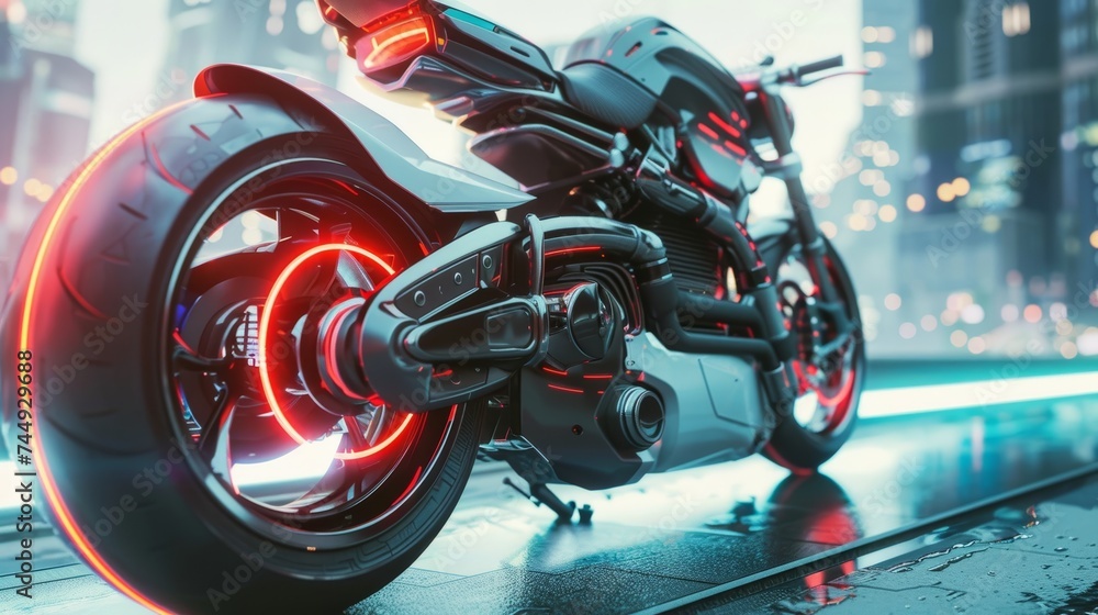 Obraz premium A sleek and aerodynamic motorcycle.