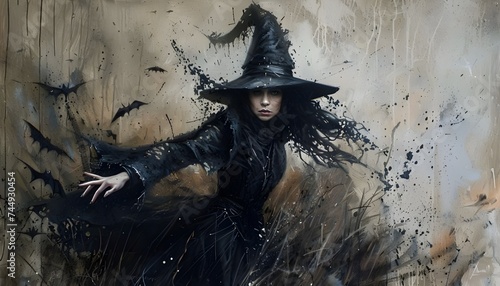 Illustrations about witches for movies, cartoons, or novels.