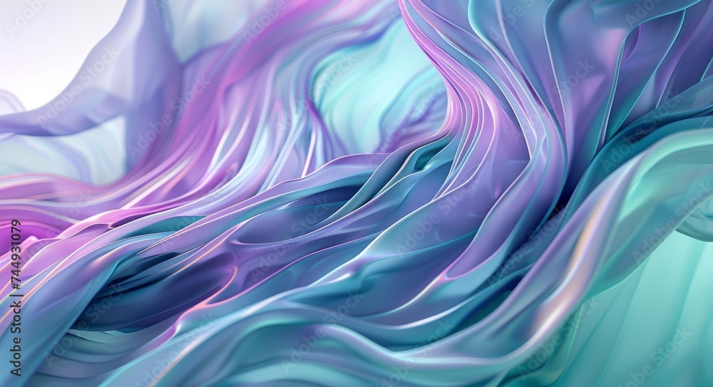 Purple and aquamarine colour wave pattern curve abstract background