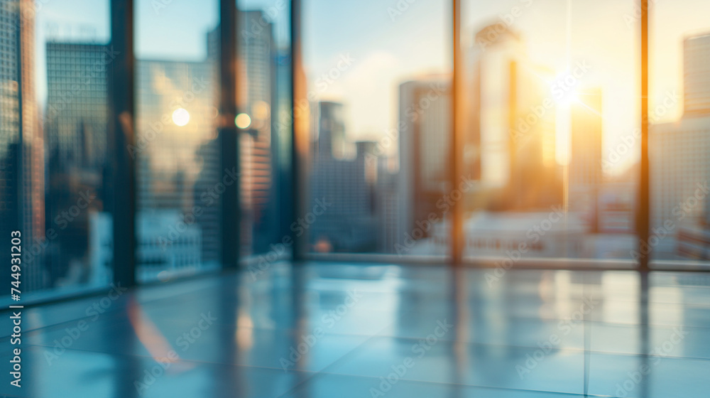 blurred background of a light modern office interior with panoramic windows and beautiful lighting. blurred background of a light modern office interior with panoramic windows and beautiful lighting.