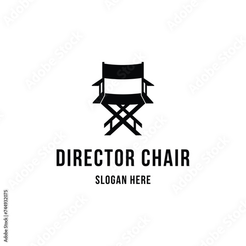 Director chair silhouette logo design creative idea