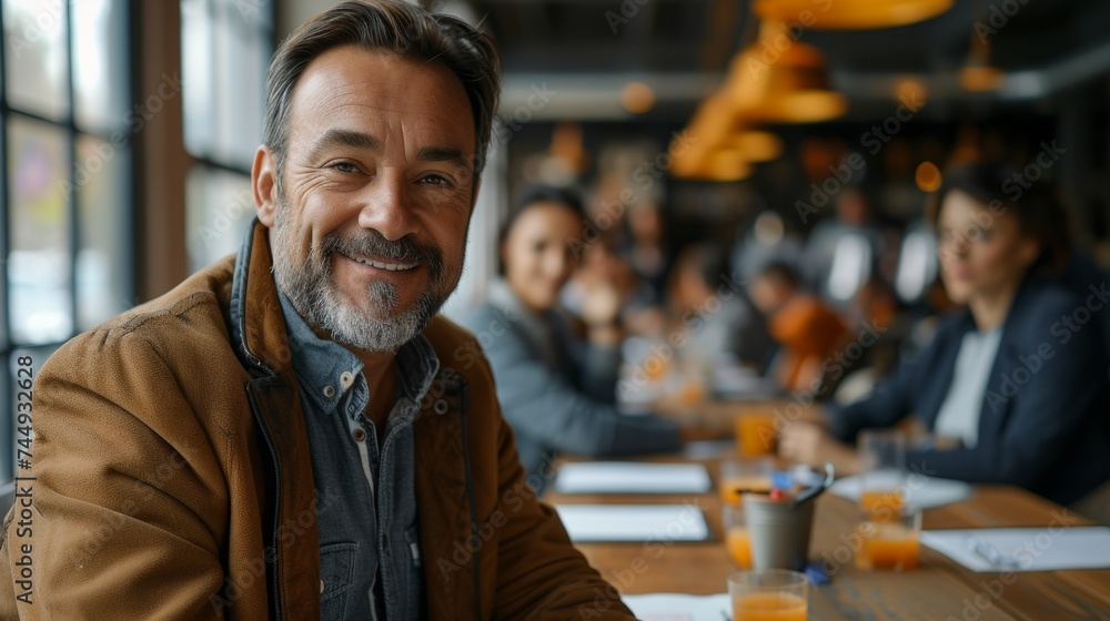 Teamwork business meeting, Portrait of senior smiling in meeting, Business Colleagues Discussing Strategy At Office. Teamwork business meeting, Portrait of senior smiling in meeting, Business Colleagues Discussing Strategy At Office.