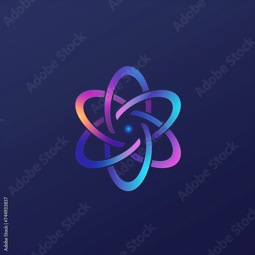 Logo design, atom with nucleus, minimalist, AI-generative