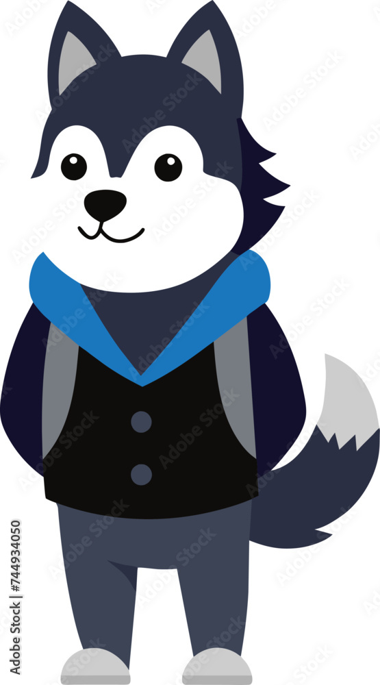 Hand drawn vector husky student illustration Hand drawn vector husky student illustration