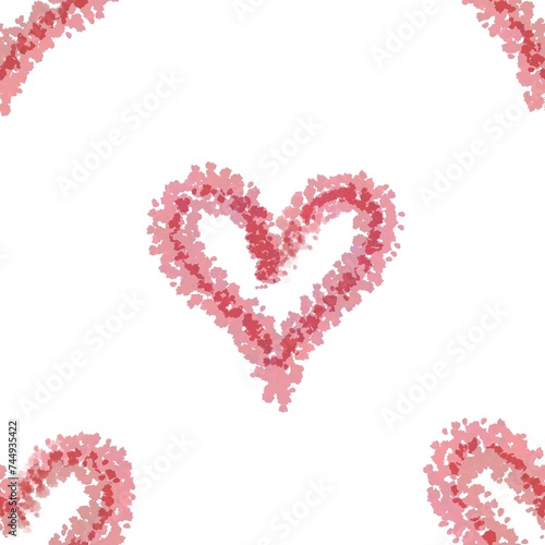 pink and white hearts seamless abstract pattern background fabric fashion design print digital illustration art texture textile wallpaper apparel image with graphic repeat elements