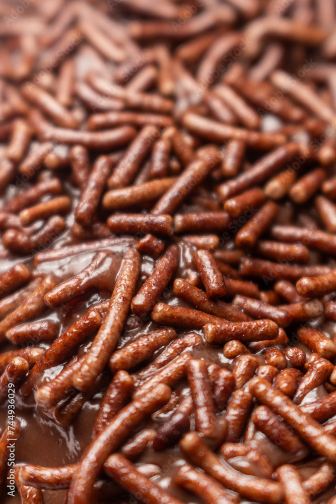 Closeup on Brigadeiro topping and sprinkles Closeup on Brigadeiro topping and sprinkles