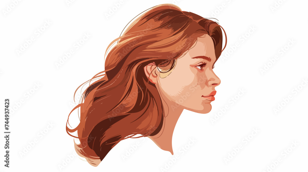 Isolated woman head vector design isolated on white