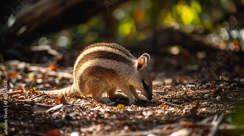 Um numbat, também conhecido como tamanduá-listrado, habilidoso.