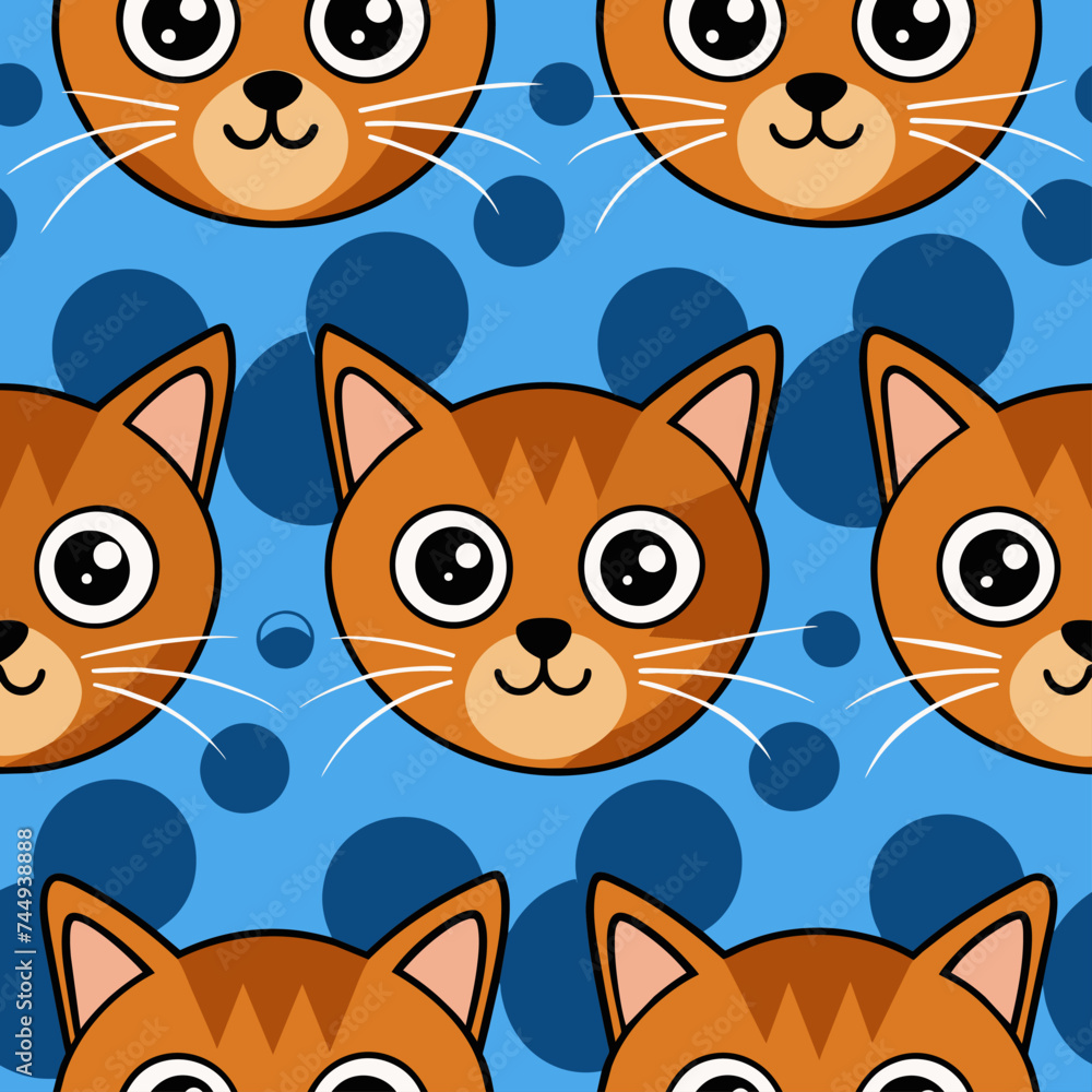 Fototapeta premium seamless pattern with cute cartoon cats