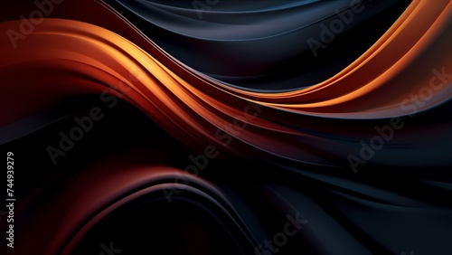 Black Abstract Waves Dynamic Background