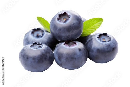 Fresh Blueberries Fruit Isolated on White or Transparent Background
