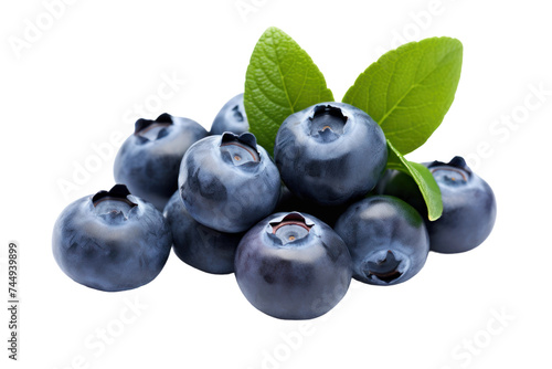 Fresh Blueberries Fruit Isolated on White or Transparent Background