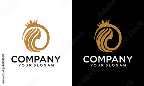 Creative Serif letter d silhouette of queen with crown