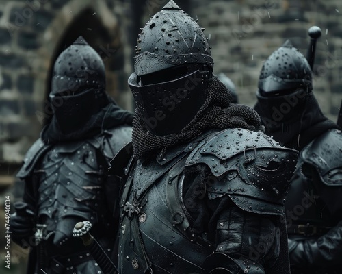 Medieval knights in a modern crime saga armor clad figures enforcing their own law in a corrupted realm