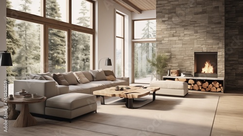 Modern Rustic Embrace the beauty of nature with a modern rustic interior © Abdul