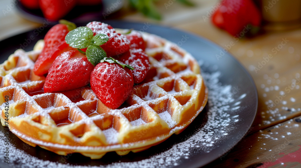 Belgian waffles with berries Belgian waffles with berries