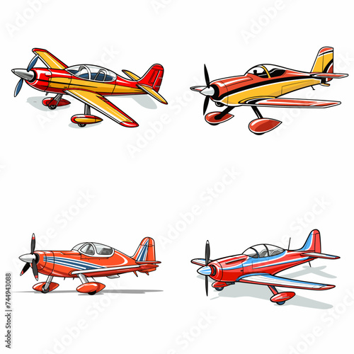 Stunt Plane (Aerobatic Stunt Plane). simple minimalist isolated in white background vector illustration