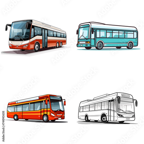 Bus (City Bus). simple minimalist isolated in white background vector illustration