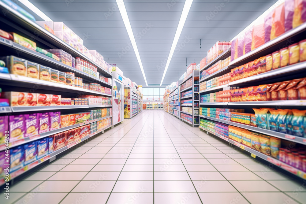 a colorful supermarket aisle