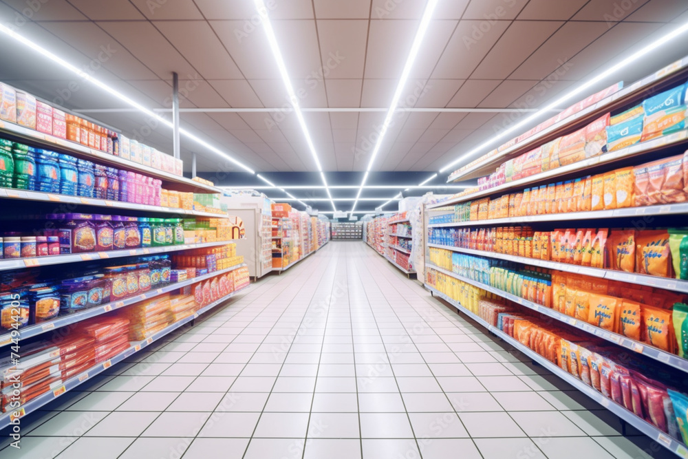 a colorful supermarket aisle